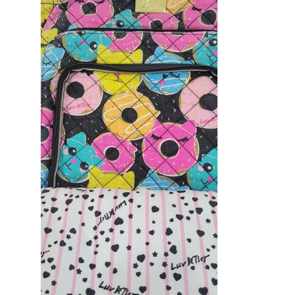 Betsey Johnson Backpack Donut Cat Face Fun Backpack Travel Weekender School Bag - Picture 6 of 11